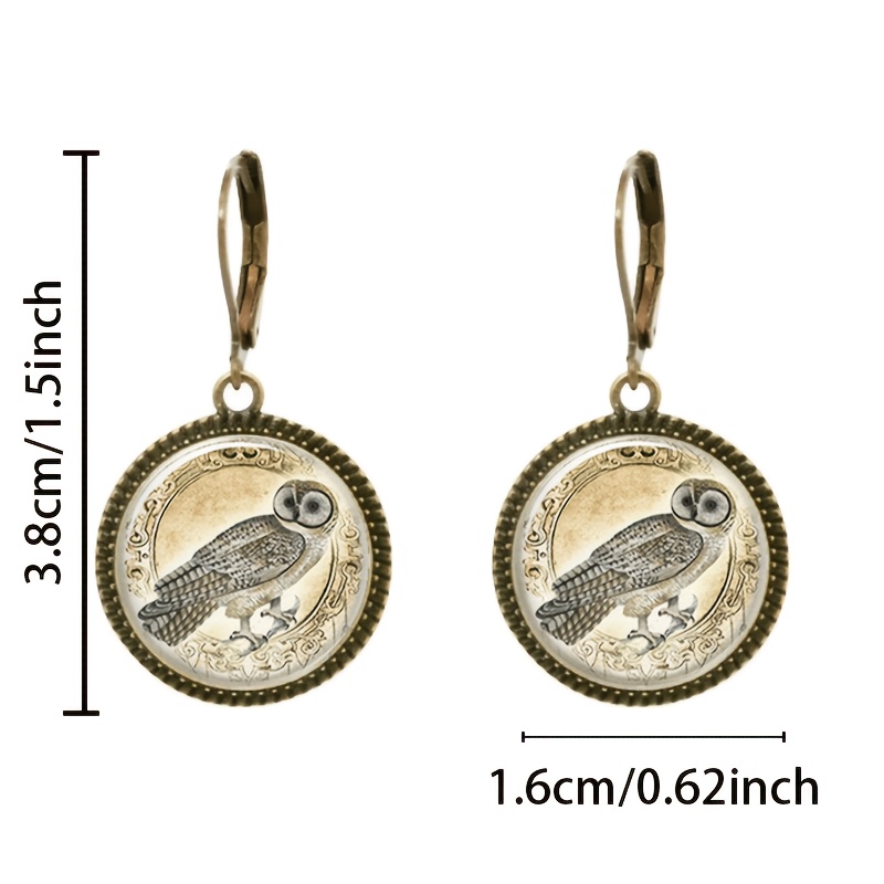 2pcs Set of Blue Classic Pendant Earrings, Unique Hawk Feather Design
